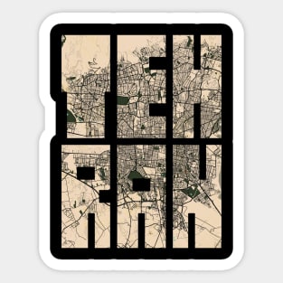 Tehran, Iran City Map - Vintage Sticker